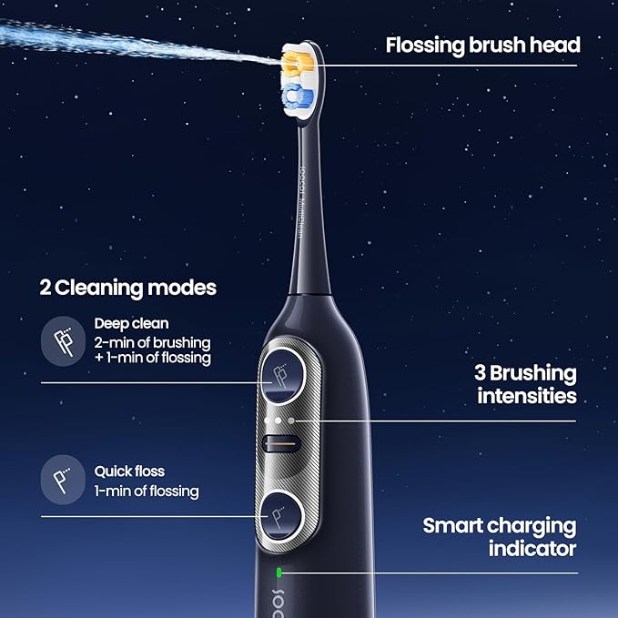 Soocas NEOS II Ultimate Set - Electric Toothbrush with Water Flosser, Sonic Electric Toothbrush for Adults, Portable for Travel, Deep Clean for Implants & Braces, Healthier Gums, Dark Violet