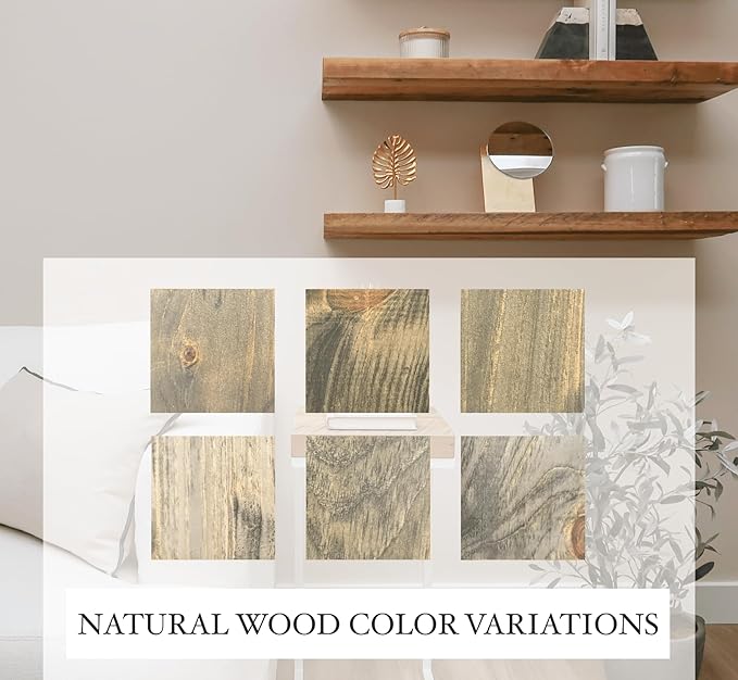 Modern Floating Shelves 3 Inches Thick for Wall, Wide Shelves for Kitchen, Living Room, Bedroom, and Bathroom, Natural Pine Wood, Rustic Wooden Shelf, (Set of 2) (Aged Barrel, 60Lx3Hx6D)