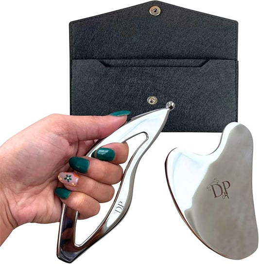 Muscle Scraper Tool – 2-in-1 Stainless Steel Fascia Scraper for Deep Tissue Massage & Muscle Relief - Gua Sha Body Tool for Soreness - Ergonomic IASTM Tool for Athletes & Physical Therapy