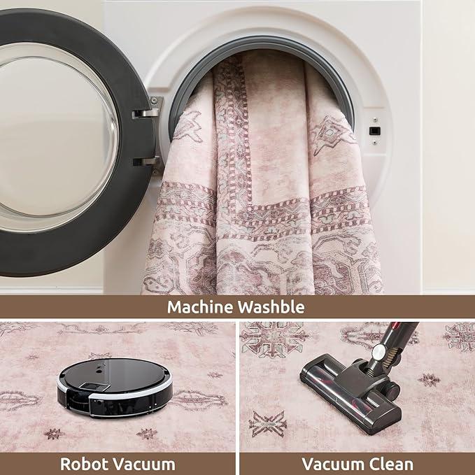 AMOAMI Vintage 3X10 Runner Rug Non Slip Soft Runners for Hallways Washable Hallway Runner Bedside Rugs for Bedroom Long Rug for Hallways Entryway Laundry Room Stair Kitchen Bathroom