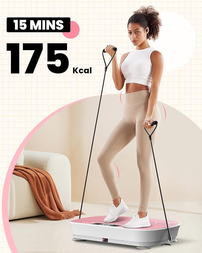 Vibration Plate Exercise Machine - Bluetooth Music & 400LBS Capacity Vibration Plate for Lymphatic Drainage & Weight Loss with 99 Speed Levels, Whole Body Vibration Plate for Home Fitness