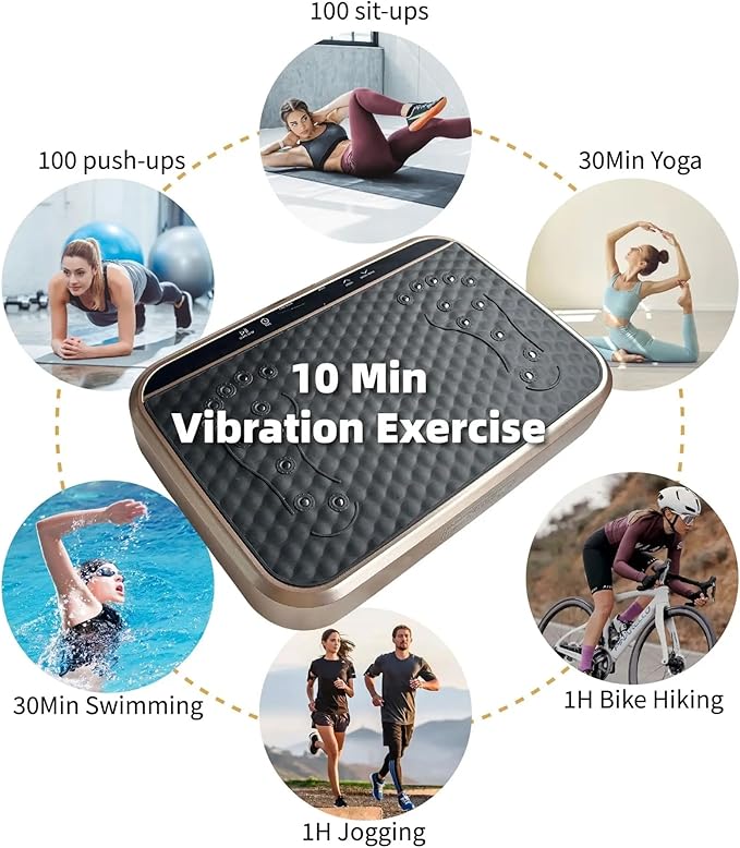Vibration Plate Fitness Platform Whole Body Exercise Machine with 120 Speed Levels, Lymphatic Drainage, Fat Burning, and Weight Loss, Perfect for Women, Men, and Home Gym Exercise