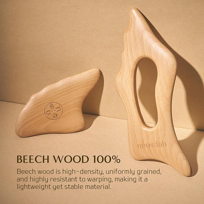 Face Sculptor - Beech Wood Massage Tool, Portable & Lightweight Scraping Tools, Wood Gua Sha, Relieve Tensed Muscle, Lymphatic Massage to Help Face & Body Circulation