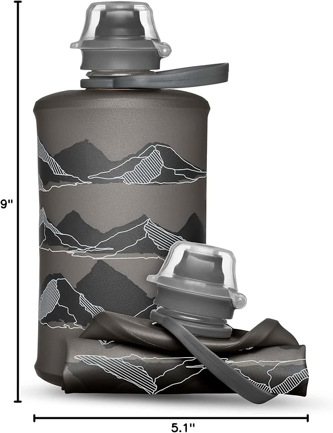 HydraPak Stow - Collapsible Backpacking Water Bottle (350ml, 500ml, 1L) - BPA Free, Ultra Light, Spill-Proof Twist Cap