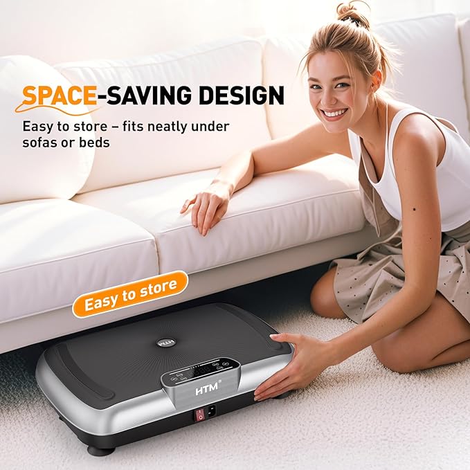 Vibration Plate Exercise Machine - 180 Speeds & 300 lb Capacity, Full Body Workout Vibration Platform with Remote Control for Lymphatic Drainage, Weight Loss & Toning