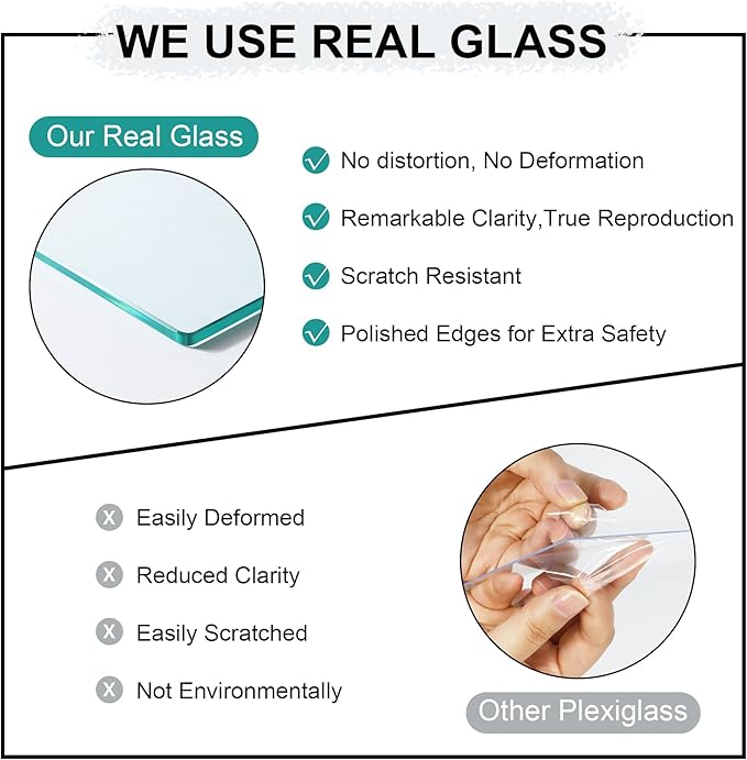 8x10 Picture Frame Set of 4, 8 x 10 Wood Photo Frames with Mat for 5x7, Natural Wooden Frame with Real Glass Cover for Wall and Tabletop Display,Blue