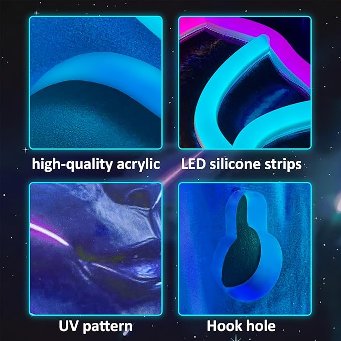 Dreadlocks Alien Neon Sign, E.T Neon Signs for Wall Decor, for Man Cave Game Room Teens Boy Room Decor, Gift for Teens Kids E.T Fans UFO Fans, Dimmable Decoration USB Powered with Switch