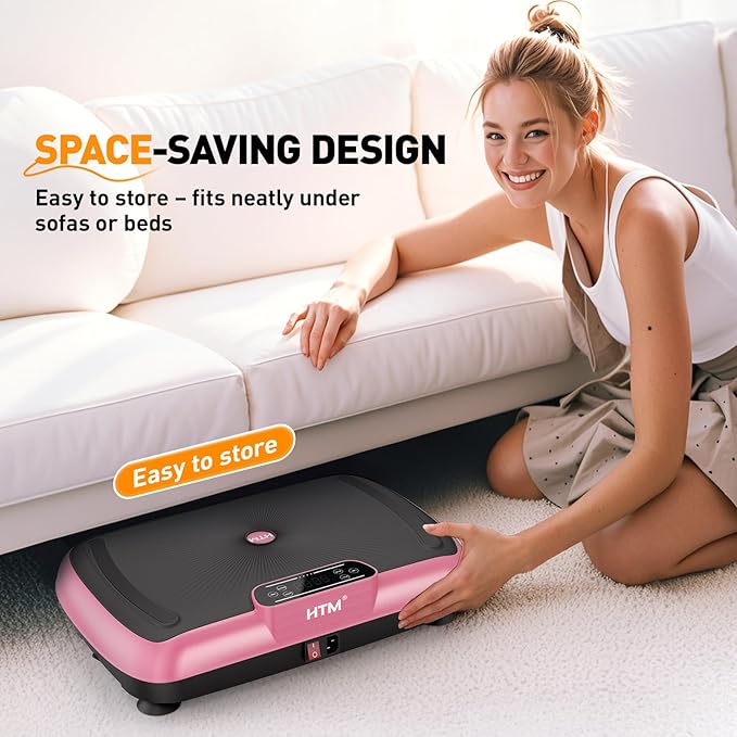 Vibration Plate Exercise Machine - 180 Speeds & 300 lb Capacity, Full Body Workout Vibration Platform with Remote Control for Lymphatic Drainage, Weight Loss & Toning