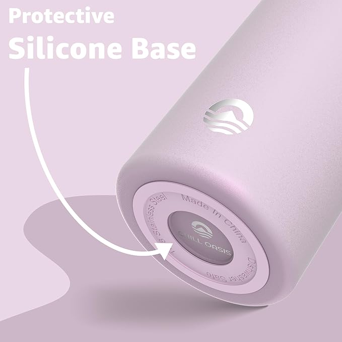 Chill Oasis Water Bottle | Compatible With Popular Flavor Cartridges | BPA Free, Leak Proof, Double-Walled Vacuum Insulated Stainless Steel, and Dishwasher Safe | Cold for 24 Hours (Lavender, 22oz)