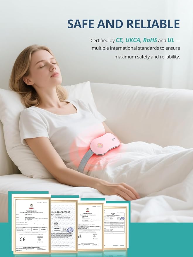 Slimpal Menstrual Heating Pad for Cramps, FSA HSA Eligible Approved, Portable Cordless Heating Pad for Period Pain Relief, Electric Heat Belt, Up to 8 Hours Constant Working, Gifts for Women Girl Grey