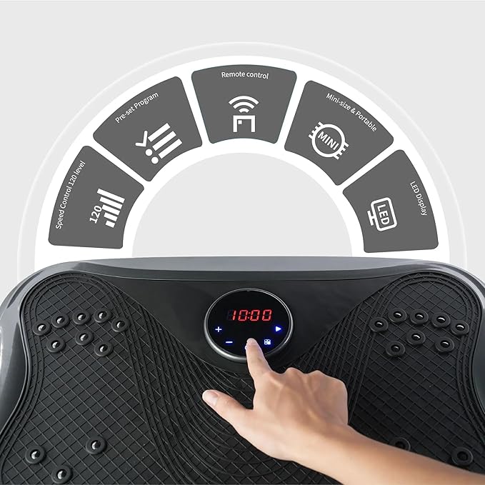 Vibration Plate Fitness Platform Whole Body Exercise Machine with 120 Speed Levels, Lymphatic Drainage, Fat Burning, and Weight Loss, Perfect for Women, Men, and Home Gym Exercise