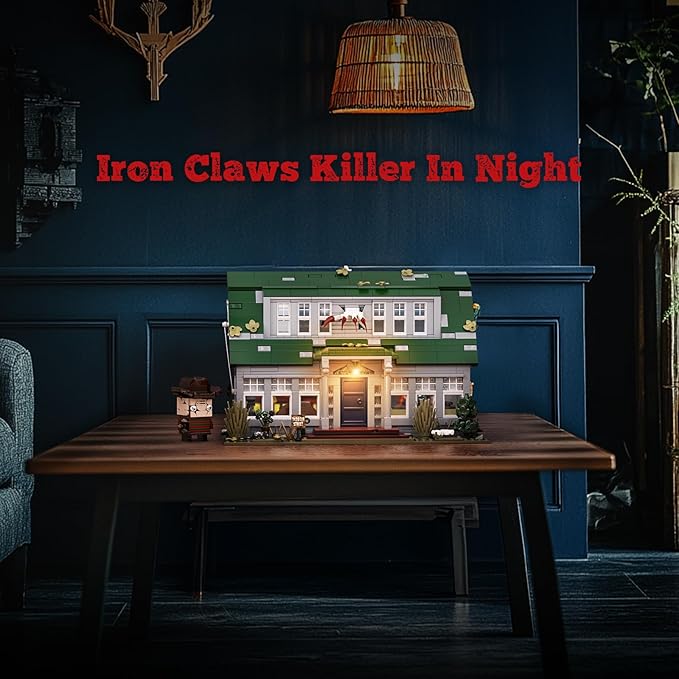 Halloween Nightmare Building House Set on Elm Street, Horror Movie Figure & Haunted House Building Blocks Toy, Compatible with Lego Gifts for Friends and Fans 18+ (1099 Pieces)