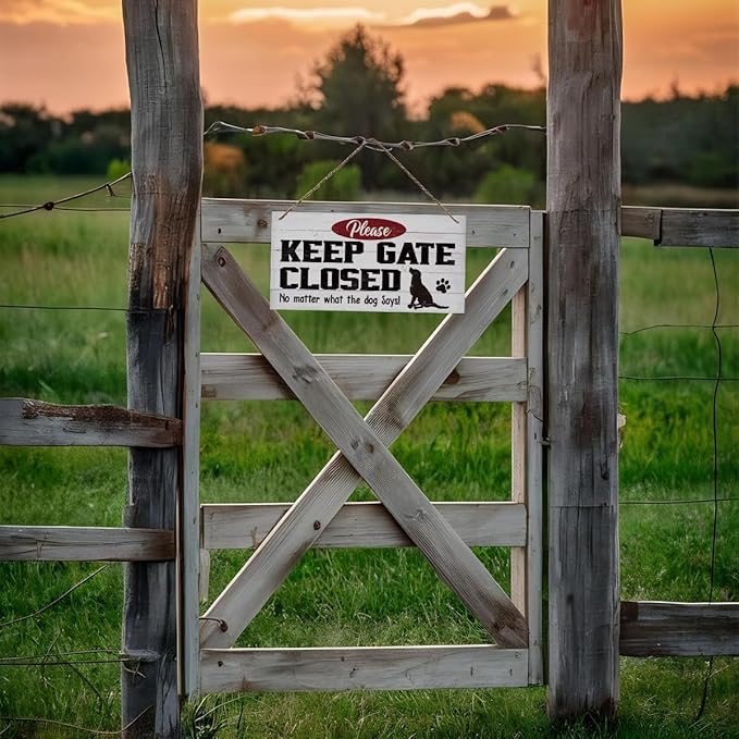 Warning Signs, Keep Gate Closed Dog Sign, Decorative Wood Hanging Wood Plaque, Warning Animal Dog Sign, Funny Novelty Caution Dog Sign, Dog Owner Home Decor, Door Gate Hanger Outdoor
