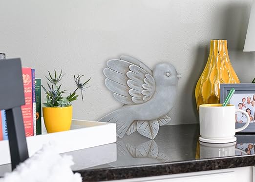 NAT & Jules Animal Character Shaped Dimensional Indoor Outdoor 11 inch Cast Resin Decorative Garden Stepping Stone, Patio, Walkway Sculpture Yard Art, Stone Grey Bluebird