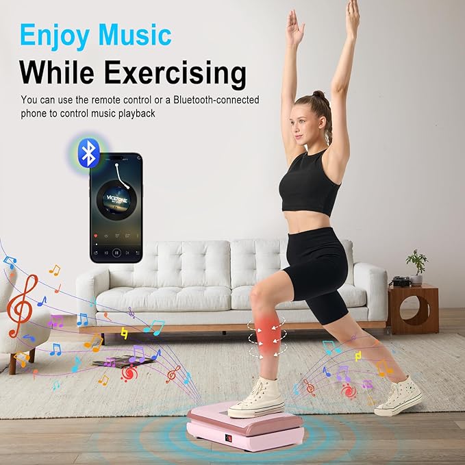 HOTWAVE Vibration Plate Exercise Machine for Lymphatic Drainage, Power Vibrating Plates Platform for Weight Loss - Whole Body Shaker Vibration Plate Machine Home Gym Shaping Fitness Workout