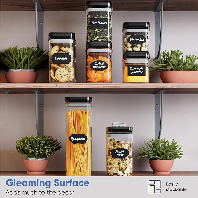 Chef's Path Airtight Food Storage Containers Set for Home Organization - 7 Piece Largest Flip Lock Set w/more Capacity - BPA Free Plastic Dry Food Storage Containers with Lids