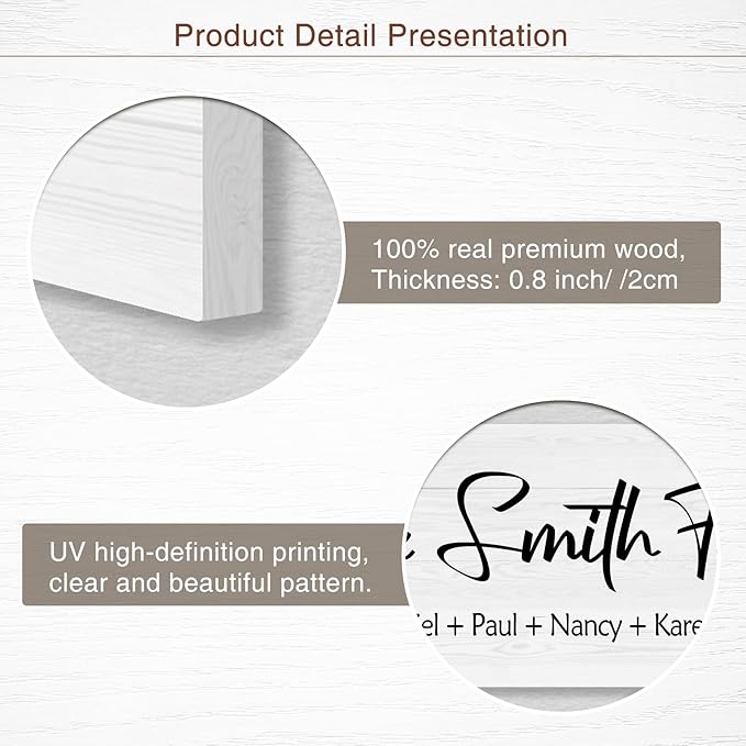 Personalized Family Name Wood Sign - Custom Last Name Plaque, New Family Established Sign, Wedding & Housewarming Gift, Rustic Home Wall Decor Plaque 16"x6"