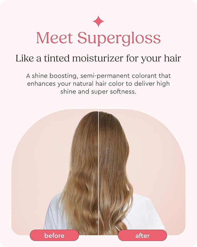 Glaze Supergloss Color Conditioning Gloss – Hydrating Semi-Permanent Color Hair Gloss & Shine Boost – Color Depositing Mask - Cruelty-Free – 6.4 Fl Oz - Brilliant Bronde - Dark Blonde to Light Brown