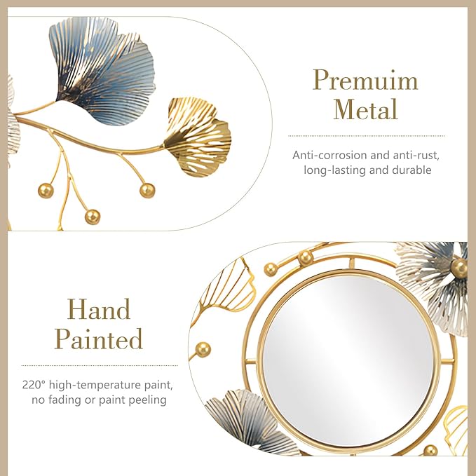 Lucky Monet Wall Art Decor Large Metal Wall Art Modern Geometric Circular Decor Wall Sculptures Wall Hanging Decoration for Living Room Dinning Room Bedroom Entryway Kitchen (Style 3)