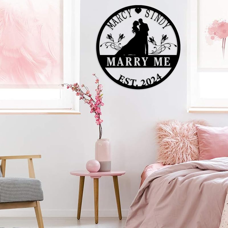 Personalized Wedding Gifts | Custom Metal Signs| Couples Gift for Her | Wedding Date Sign | Engagement Gift | Anniversary Gift | Bridal Shower Gift | Wedding Anniversary Gift | Metal Art