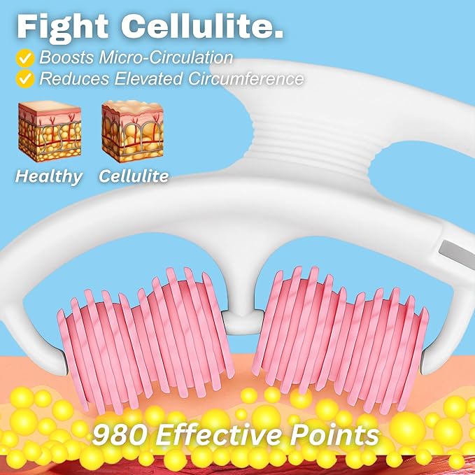 Anti Cellulite Roller - Lymphatic Drainage Massager, Cellulite Massage Tool, Fascia Blaster for Contoured, Tool for Sore Arms, Legs, Stomach & Buttocks