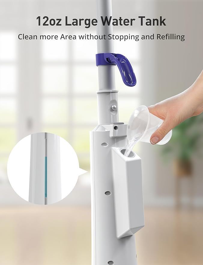 Professional Steam Mop Cleaner, 1300W Floor Steamer with Detergent Chamber, 25S Heat Up, Lightweight Steamer for Cleaning with 2 Washable Pads, Safe for Tiles, Upholstery, Carpet, Hardwood