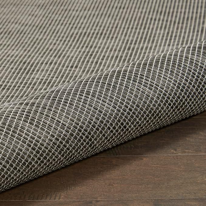 Nourison Positano Indoor-Outdoor Charcoal 6' x 9' Area Rug, Easy Cleaning, Non Shedding, Bed Room, Living Room, Dining Room, Backyard, Deck, Patio (6x9)