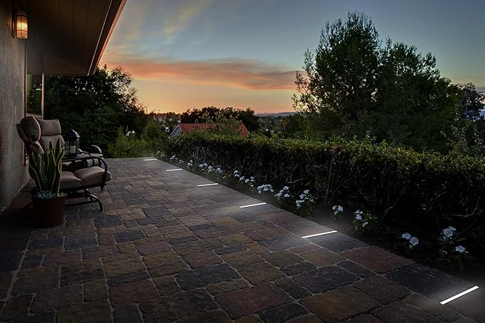 LUMENGY Paver Light Slim 0.5x8 Inch Glare-Free Brick Lighting for Pavers, Walls, Driveway, Pathway & Garden, 5000K 12V Waterproof, Drive-Over Rated