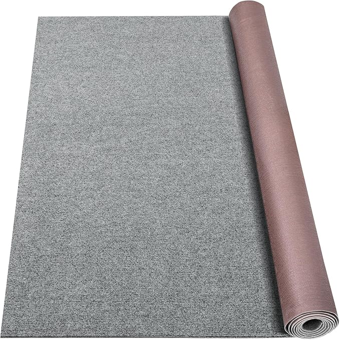 Marine Carpet,5 FT x 25 FT Smoke Gray Indoor Outdoor Carpet 0.2" Thick Boat Carpet with Water-Proof TPE Backing, Non-Slide Outdoor Marine Carpet Roll for Home, Patio, Porch, Deck