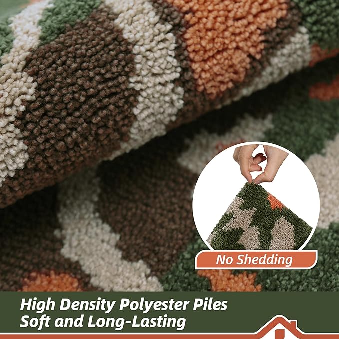 BEQHAUSE Dirt Trapper Door Mat 32" x 48", Non-Slip Entryway Rugs Washable, Floor Mat Stain Resistant and Absorbent Welcome Mat for Front Back Door, Muddy Wet Shoes & Paws, Boho Geometric Floral