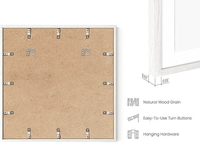 HAUS AND HUES White Square Frame Set of 1-20x20