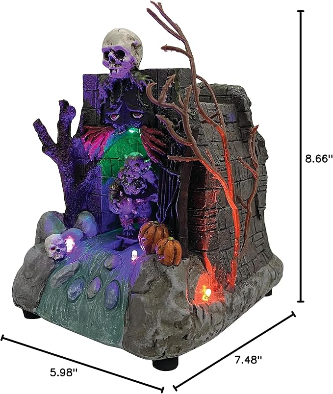 Animated Drainpipe Ghoul Halloween Figurine | Spooky Town Collection Accessories with Multi-Color LED, Motion and Sound for Halloween Decorations | 8.66 Inch