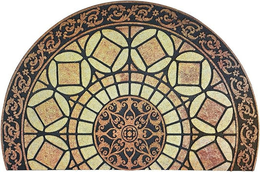 CHICHIC Entrance Door Mat Large 18 x 30 Inch Entry Way Doormat Front Door Rugs Outdoors Heavy Duty Welcome Mat Non Slip Rubber Back Low Profile for Garage, Patio, High Traffic Area, Semicircle