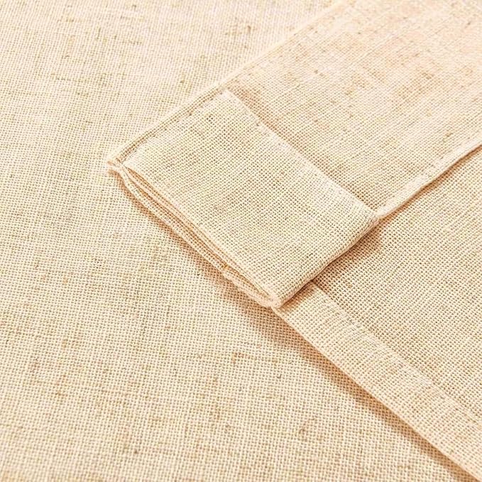 Joydeco Linen Curtains 96 Inch Length 2 Panel Sets,Light Filtering Curtains for Bedroom 52 Inch Wide Living Room Drapes with Back Tabs & Rod Pockets (W52 x L96 Inch, Ecru)