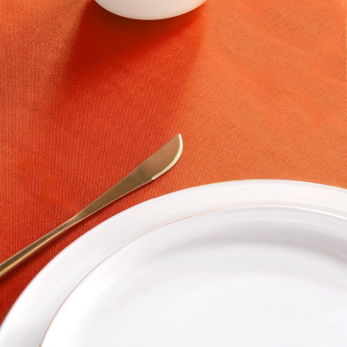 sancua Square Tablecloth - 60 x 60 Inch - Stain and Wrinkle Resistant Washable Polyester Table Cloth, Decorative Fabric Table Cover for Dining Tables, Buffet Parties and Camping, Orange