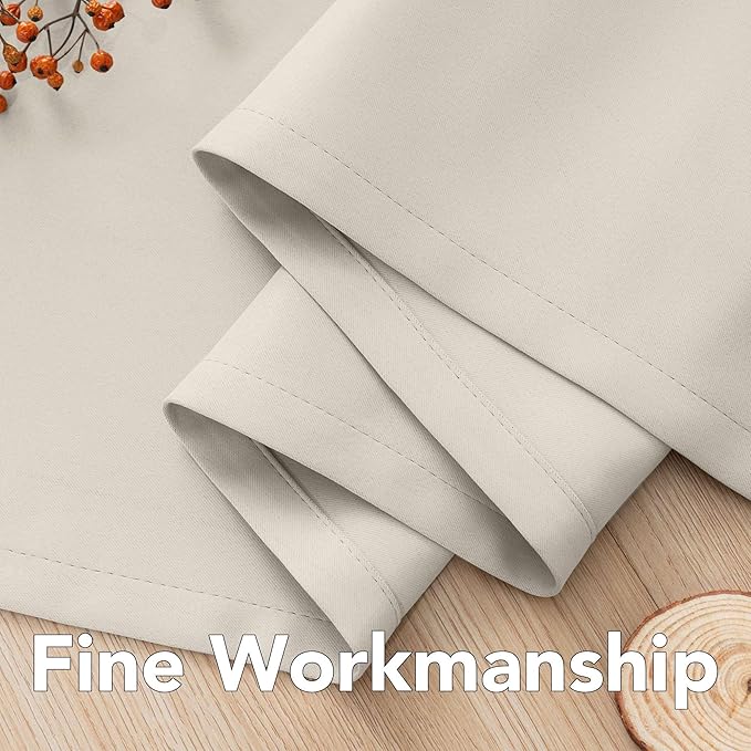 H.VERSAILTEX Room Darkening Curtains for Living Room Light Reducing Thermal Insulated Window Treatment Panels/Drapes Grommet Top 2 Panels (Ivory - 52 x 72 Inches)