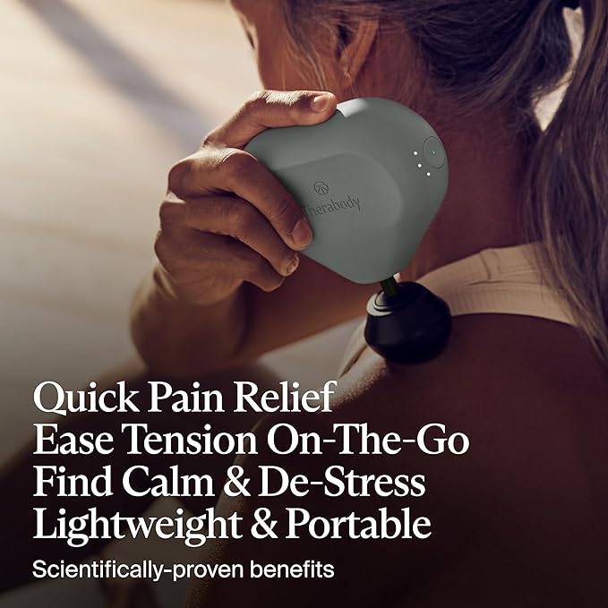 TheraGun Mini (2nd Generation) by Therabody - Handheld Electric Massage Gun - Compact Deep Tissue Treatment for Any Athlete On The Go - Portable Percussion Massager with QuietForce Technology (Green)