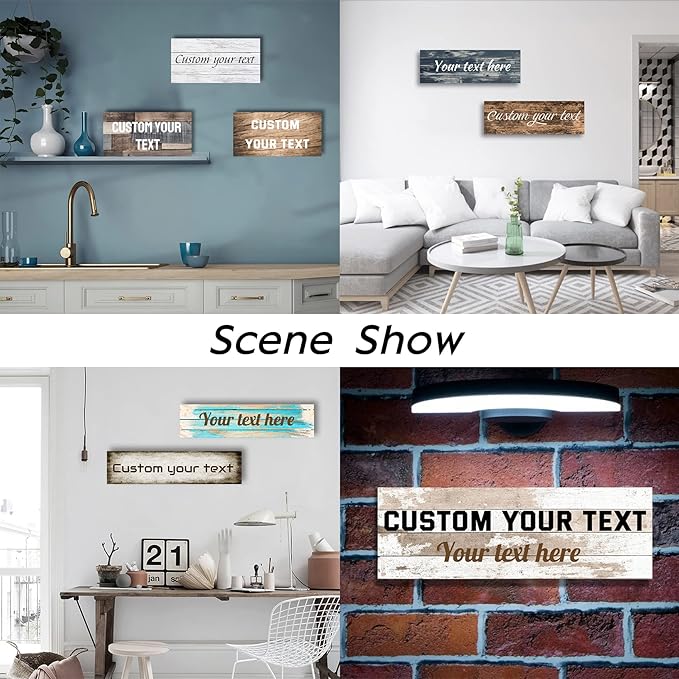 LZIMU Custom Signs for Wall Personalized Canvas Prints Sign with Your Text Customized Family Sign Wall Art for Rustic Farmhouse Home Decor (12"x24")