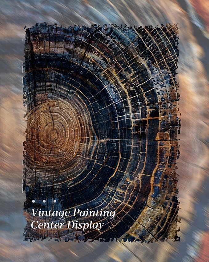 HUARCEY Gold Framed Vintage Wall Deocr for Living Room, Tree Rings Art Abstract Wood Grain Texture Bathroom Art Large Canvas Print Nature Inspired Farmhouse Pictures for Study Office Bedroom 16"x24"