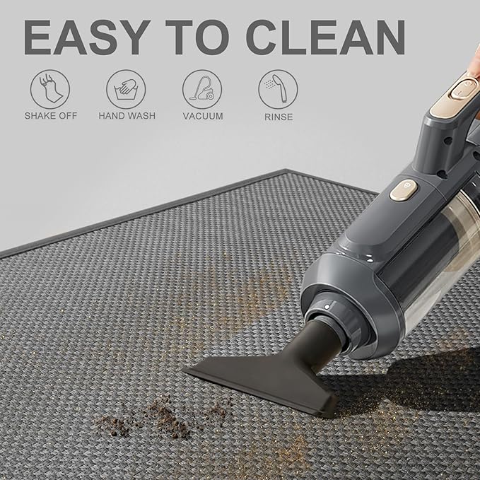 LEKEEPGO Door Mat 36"x59", Non Slip Door Mat Indoor Entrance, Rubber Backing Front Indoor Door mat Washable Absorbent Low-Profile Entryway Entry Resist Dirt Inside Door Mats, Light Grey