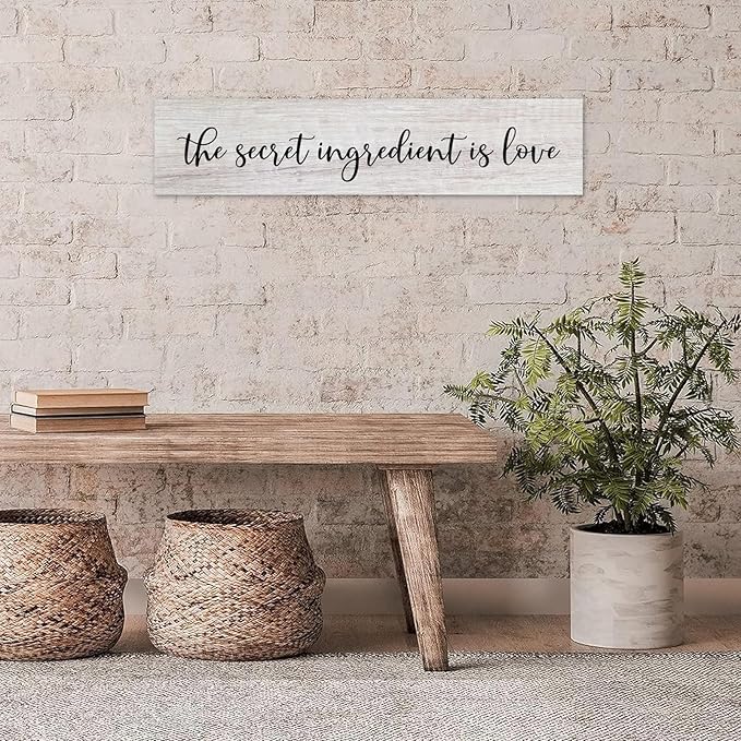 Generic Funny Wood Sign The Secret Ingredient is Love Rustic Wooden Hanging Sign Home Farmhouse Kitchen Wall Decoration 16 x 4 Inch