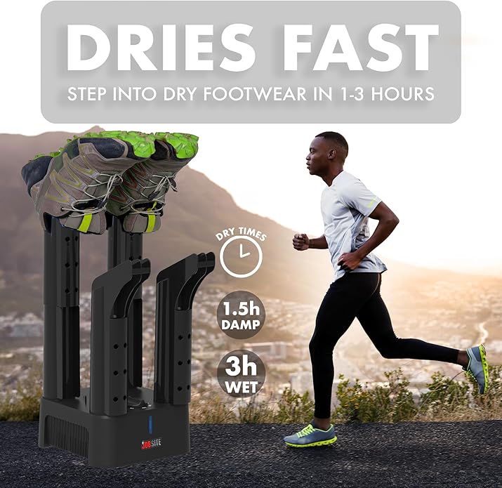 JobSite Boot Dryer - Mighty Dry with Heat Blower Fan - Fast Glove & Shoe Dryer - Helps Reduce Odor