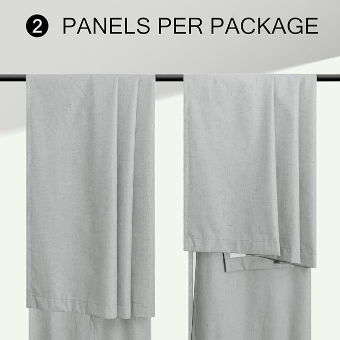 45 Inch Length Kitchen Blackout Curtains Set of 2 Back Tab Pleated Room Darkening Short Small Curtains for Bathroom Kids Room Nursery Bedroom 52x45 in Long Light Grey Gray Black Out Neutral Cottage