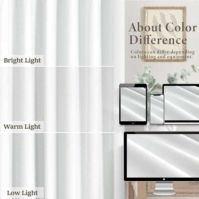 White Complete Blackout 90 Inch Curtains Boho Rustic Closet Kids Curtains 2 Panel Set Linen Cotton Large Window Energy Saving Weather Thermal Curtain Farmhouse Kitchen Boho Drapes 90 Long Floor Length