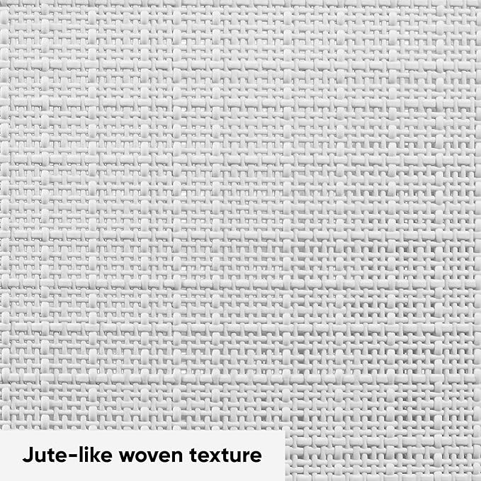 Curver Set of 6 Jute Medium Decorative Plastic Organization and Storage Baskets, Perfect Bins for Home Office, Closet Shelves, Kitchen Pantry and All Bedroom Essentials, White