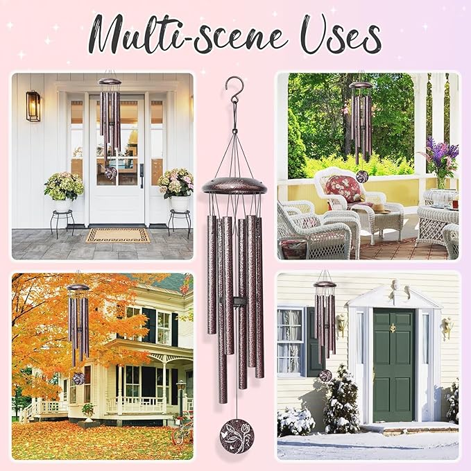 Gifts for Mimi, 25''Wind Chimes, Birthday Gift for Mimi from Grandkids, Mothers Day, Thanksgiving, Christmas Day Gifts Ideas for Love Rreminder
