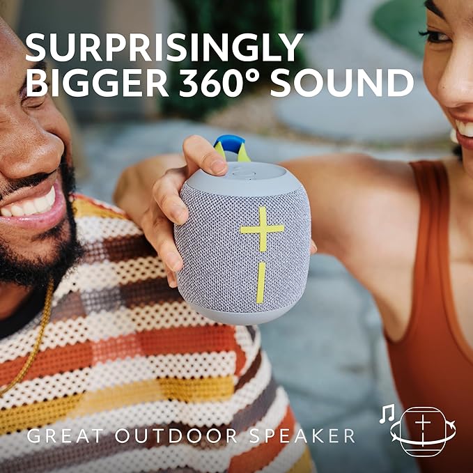 Ultimate Ears WONDERBOOM 4 Waterproof Bluetooth Outdoor Speakers with Big Bass & 360-Degree Sound, Dustproof Floating Wireless Speaker, 131ft Range - Black