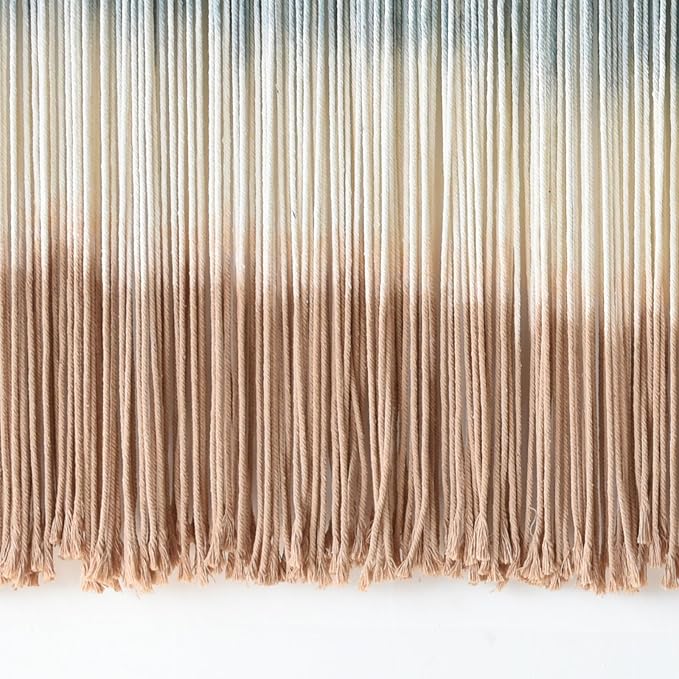 IOWER Large Macrame Wall Hanging Dip Dye Craftsmanship Fiber Yarn Wall Art Boho Wall Decor Home Decor 57''W x 35''L