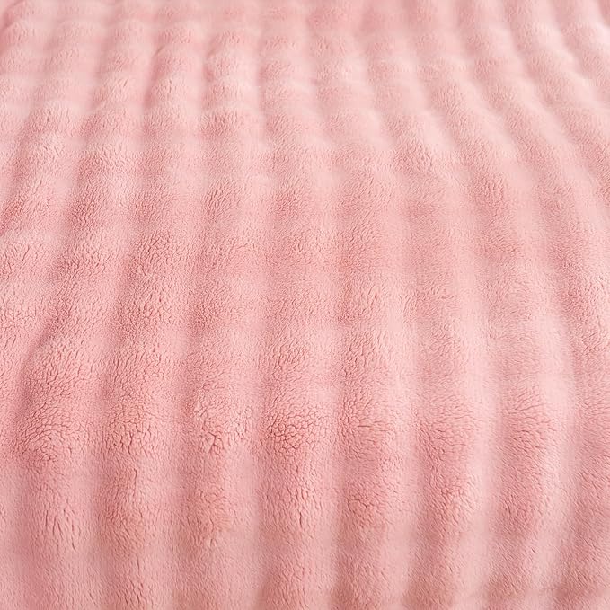 YUSOKI Luxury 3D Bubble Throw Blanket 5lb,All Ages,Home Decoration, (Light Pink,90 * 90inches)