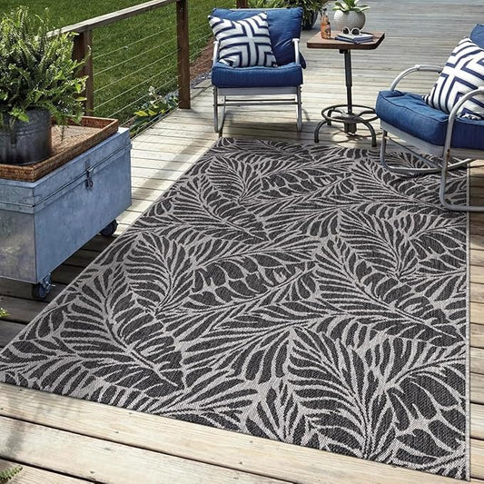 Keen Home Design Terrace Outdoor Area Rug - 10x14 Washable Indoor/Outdoor Rug for Patio, Kitchen, Balcony, Beach, Garden, Deck and Porch, Size: 10'x14'